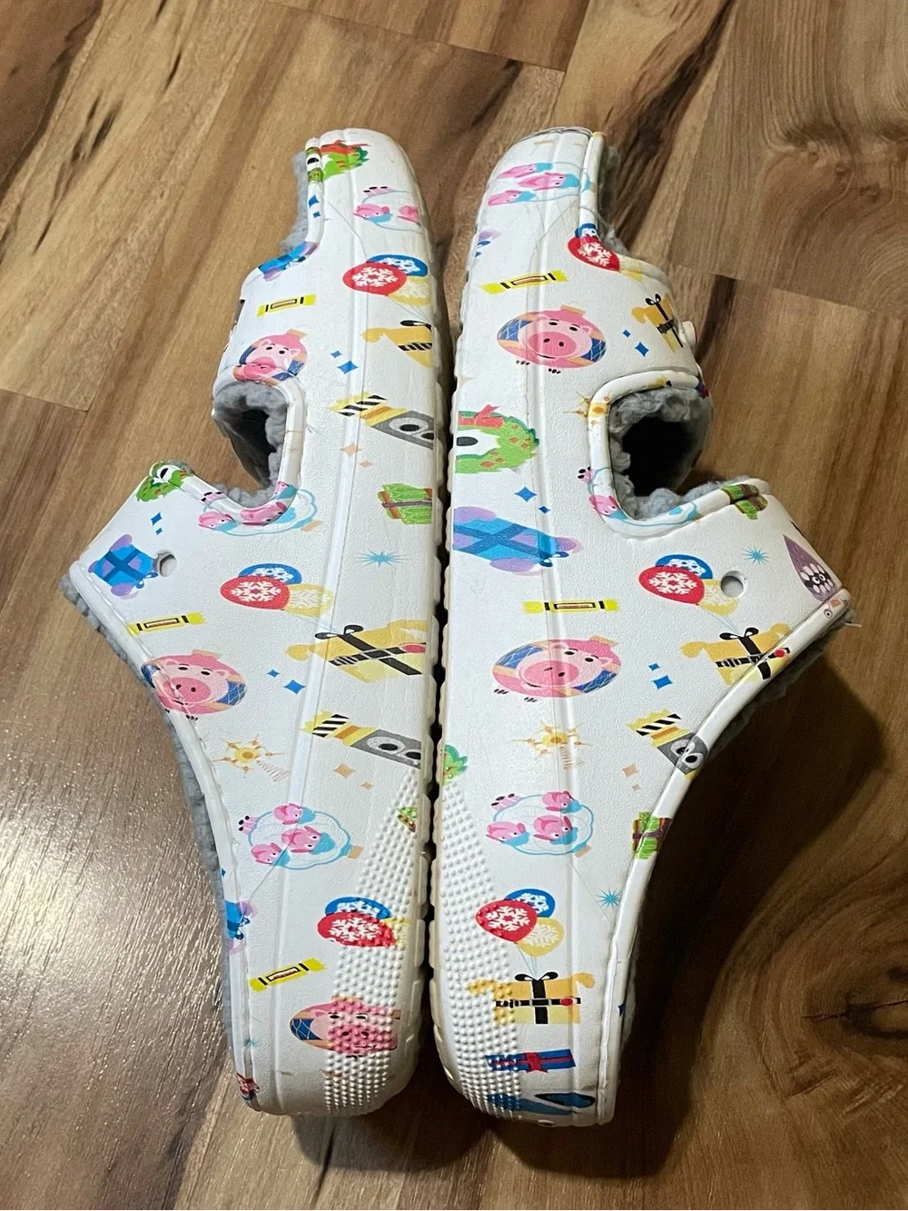 Disney Pixar Crocs Toy to the World Faux Fur Lined Slides Unisex Size 10M 12W